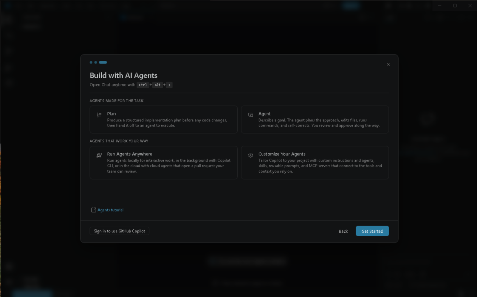 The VS Code Get Started walkthrough screen